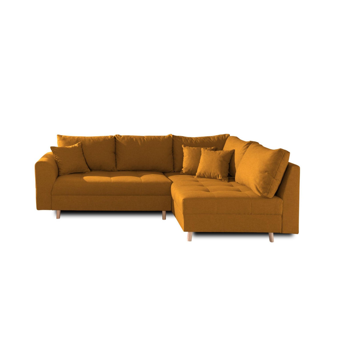 LISA DESIGN Rune - canapé d'angle - avec pouf d'appoint - 4 places - style scandinave - droit