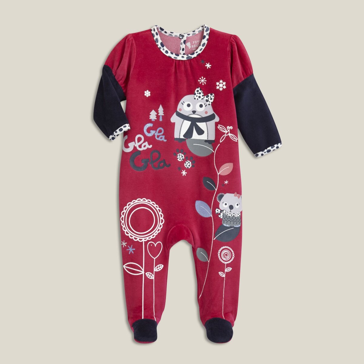 PETIT BEGUIN Pyjama en velours bébé