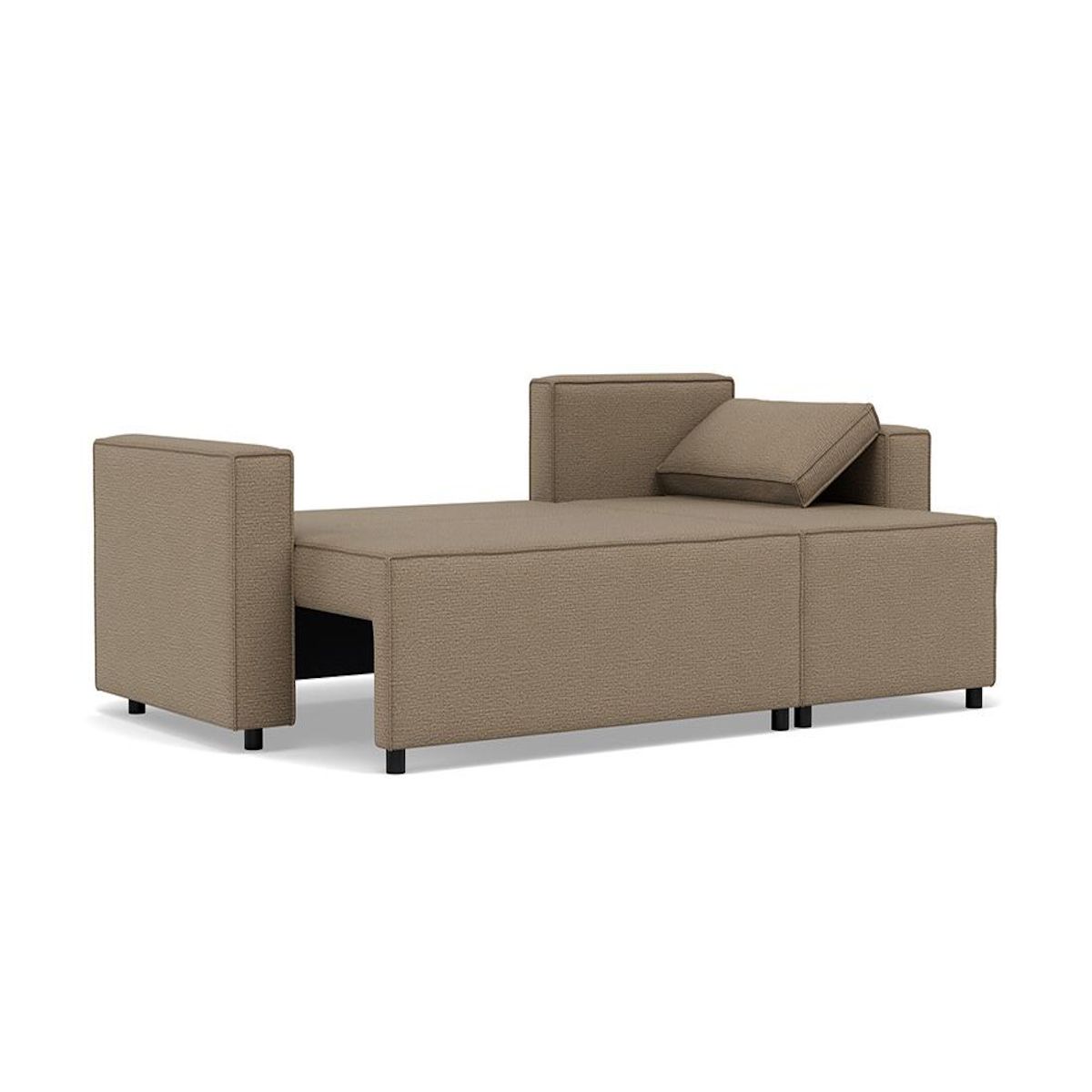 BEST MOBILIER Jonas - canapé d'angle réversible 4 places convertible avec coffre en tissu texturé