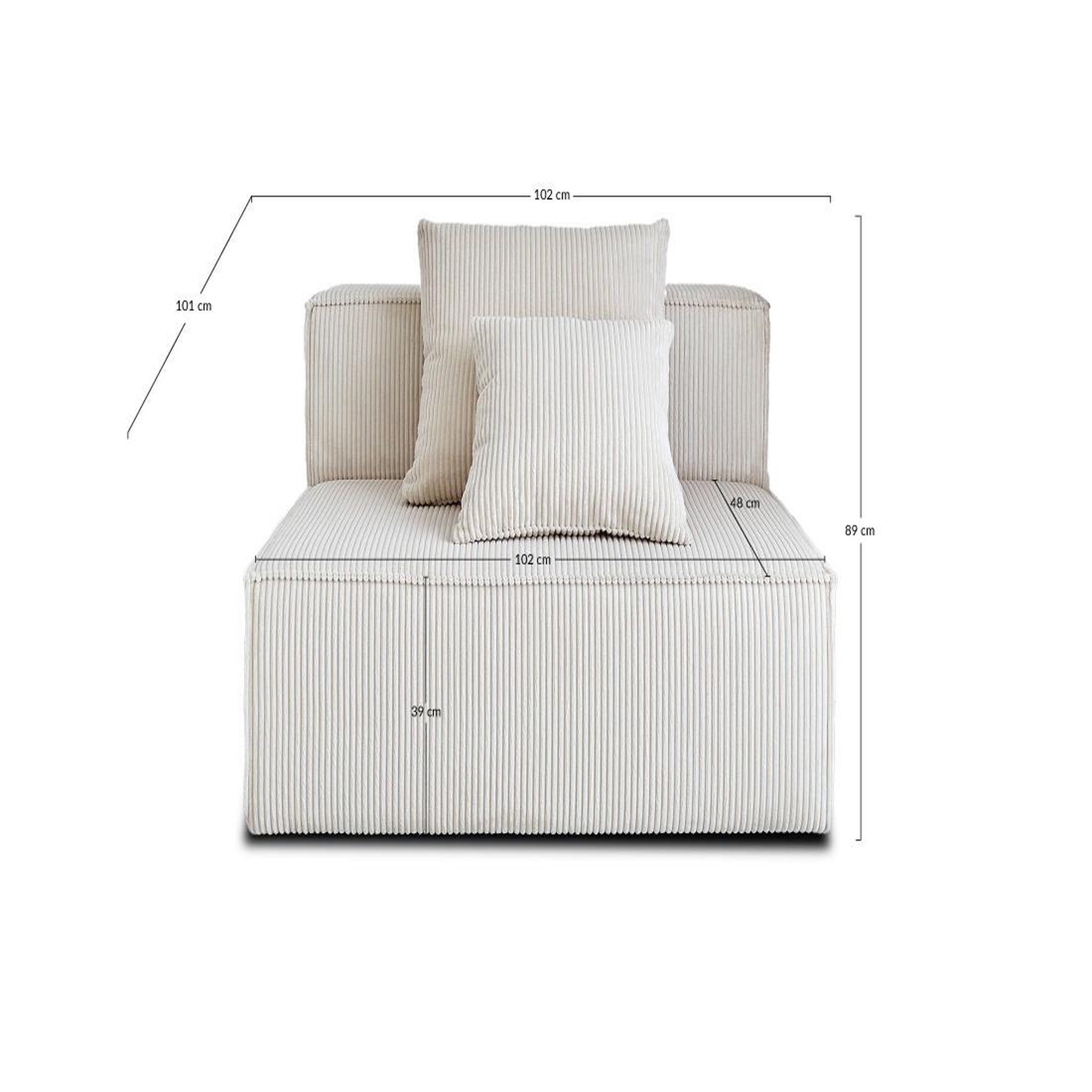 Voir la diapositive 6 : LISA DESIGN Colombine - module d'assise - en velours côtelé