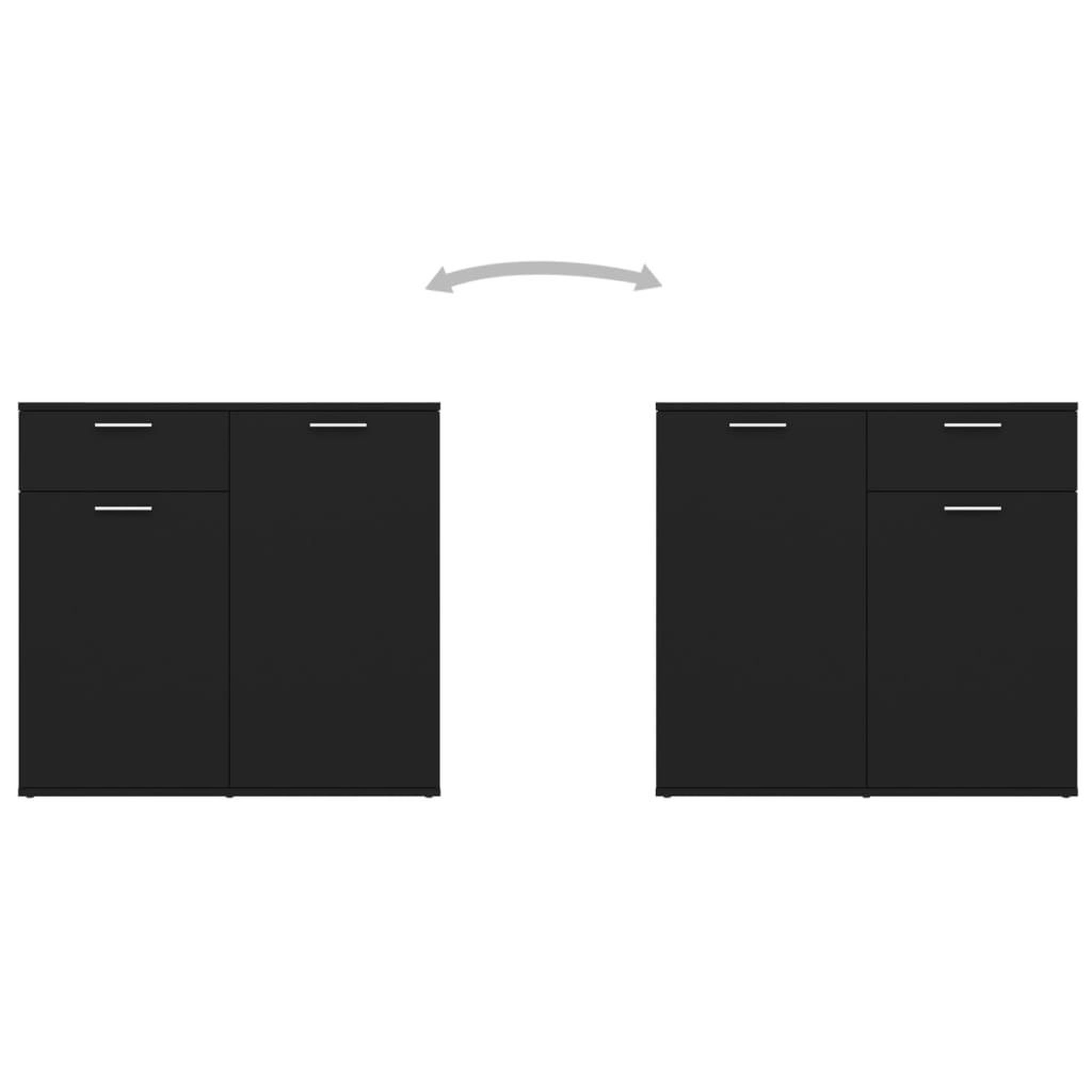 Voir la diapositive 5 : VIDAXL Buffet Noir 160x36x75 cm Bois d'ingenierie