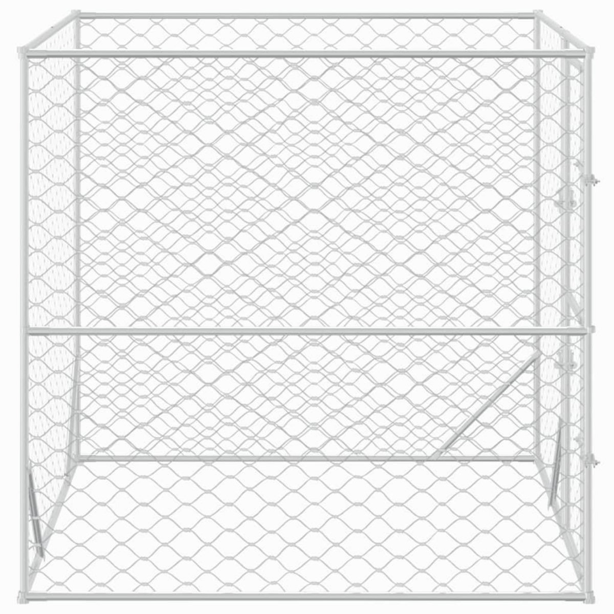 VIDAXL Chenil d'exterieur pour chiens argente 2x2x2 m acier galvanise