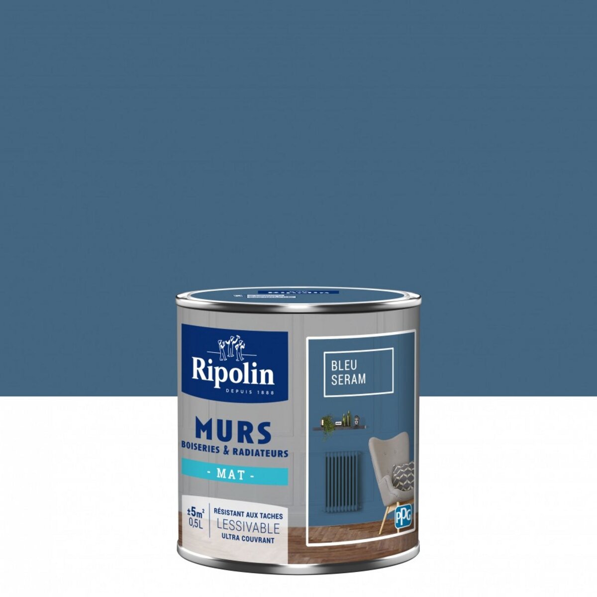 CENTRALE BRICO Peinture mur, boiserie, radiateur RIPOLIN bleu seram mat 0.5 l