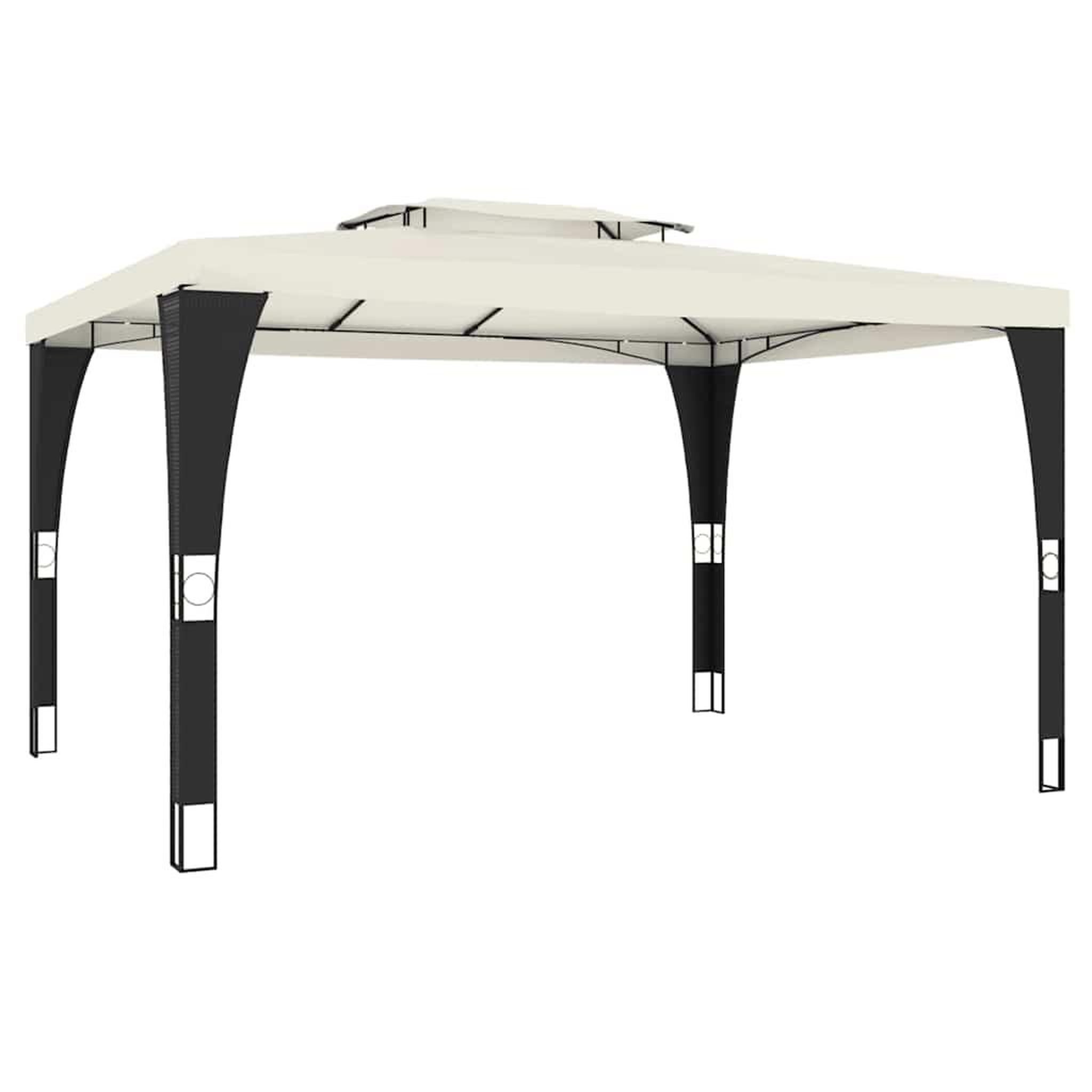 Voir la diapositive 5 : VIDAXL Tonnelle a double toit creme 3,98x2,98 m acier