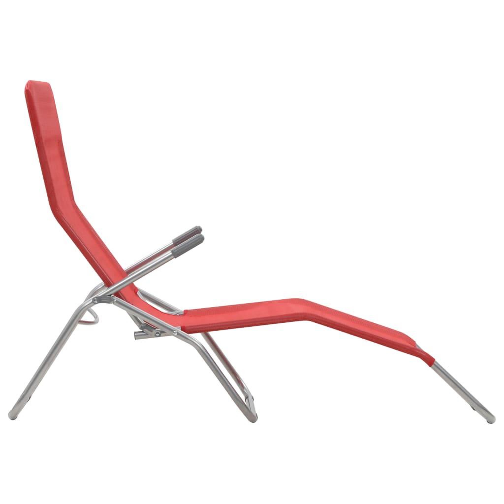 Voir la diapositive 5 : VIDAXL Chaises longues pliables lot de 2 Textilene Rouge