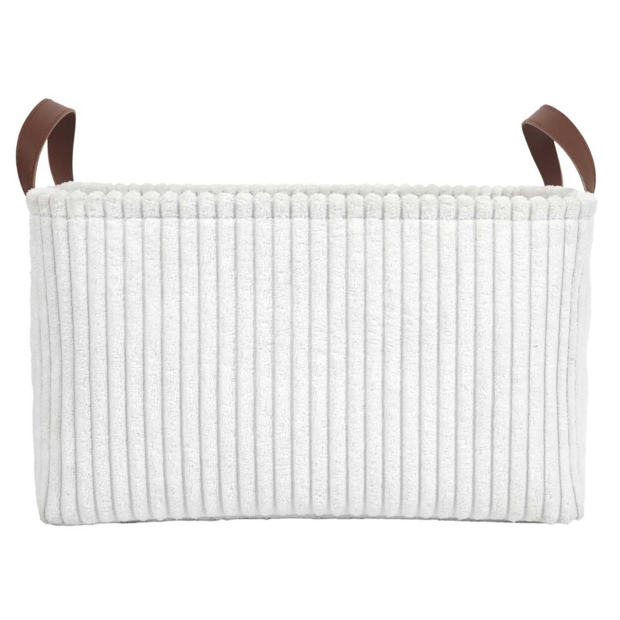 Voir la diapositive 3 : The Home Deco Factory Lot de 3 paniers de rangement  velours côtelé  36cm blanc