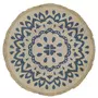 ACTUEL Tapis déco rond Mandala en coton finition frange 