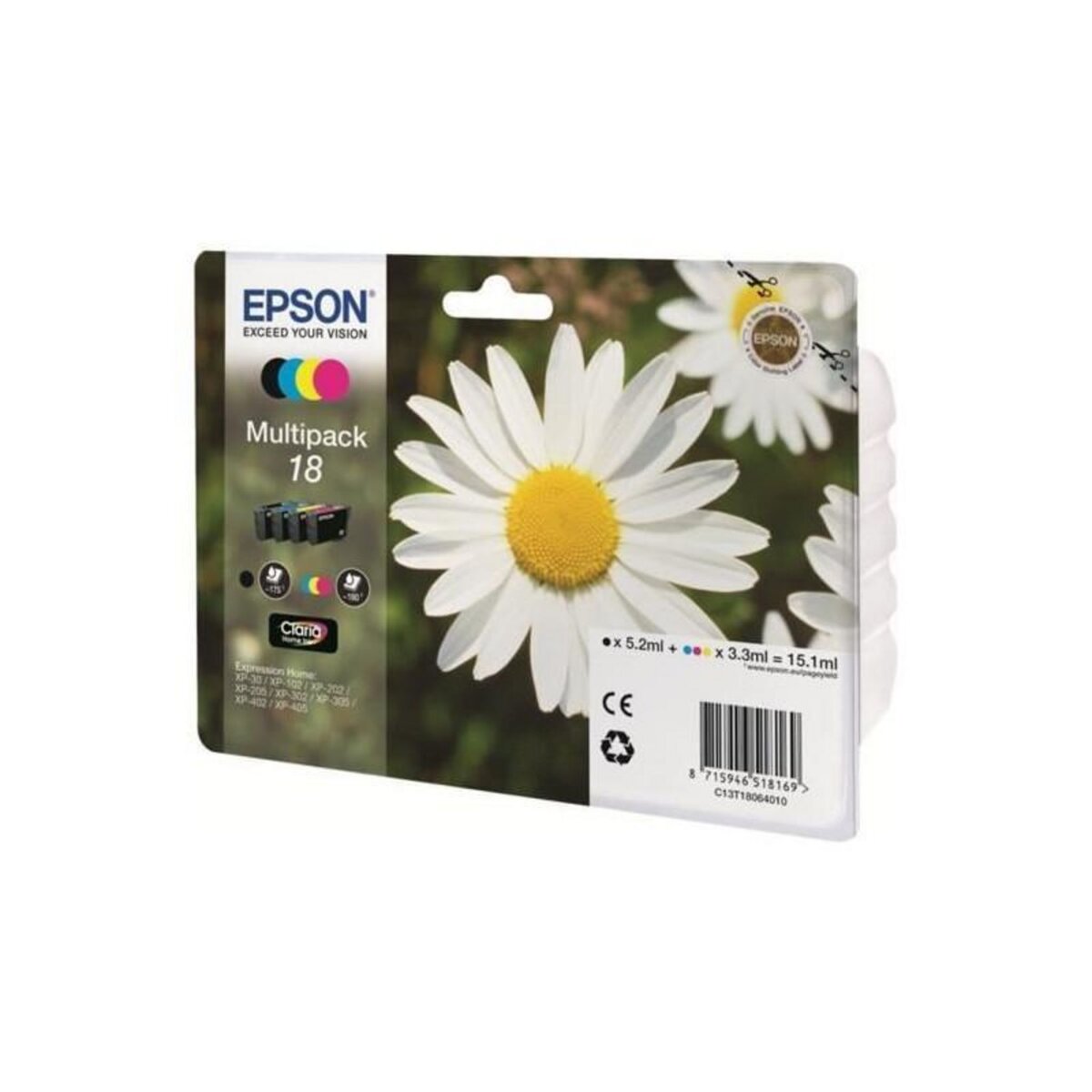 Epson EPSON Multipack T1806 - Paquerette - Noir, Cyan, Magenta, Jaune