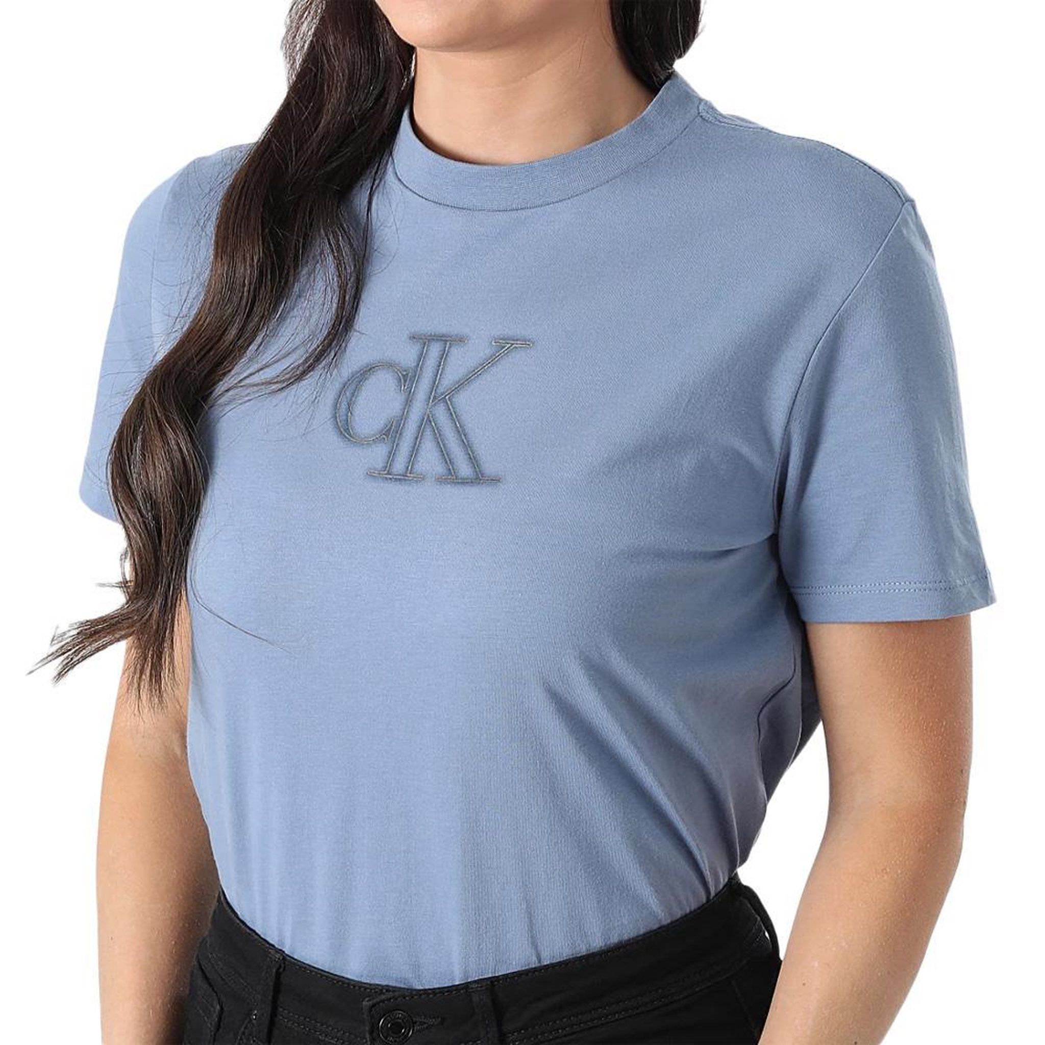CALVIN KLEIN JEANS T-Shirt Bleu Clair Femme Calvin Klein Jeans Classic. Coloris disponibles : Bleu