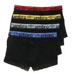 UMBRO x3 Boxers  Homme Umbro C ASS9. Coloris disponibles : Noir