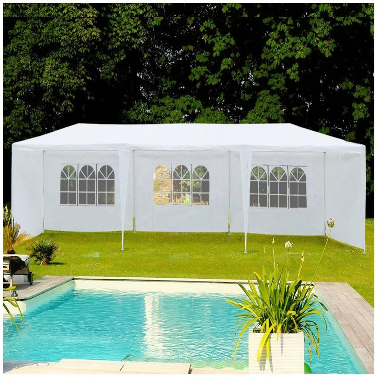 Habitat et Jardin Tente de réception  Carolina  en polyéthylène - 3 x 9 m