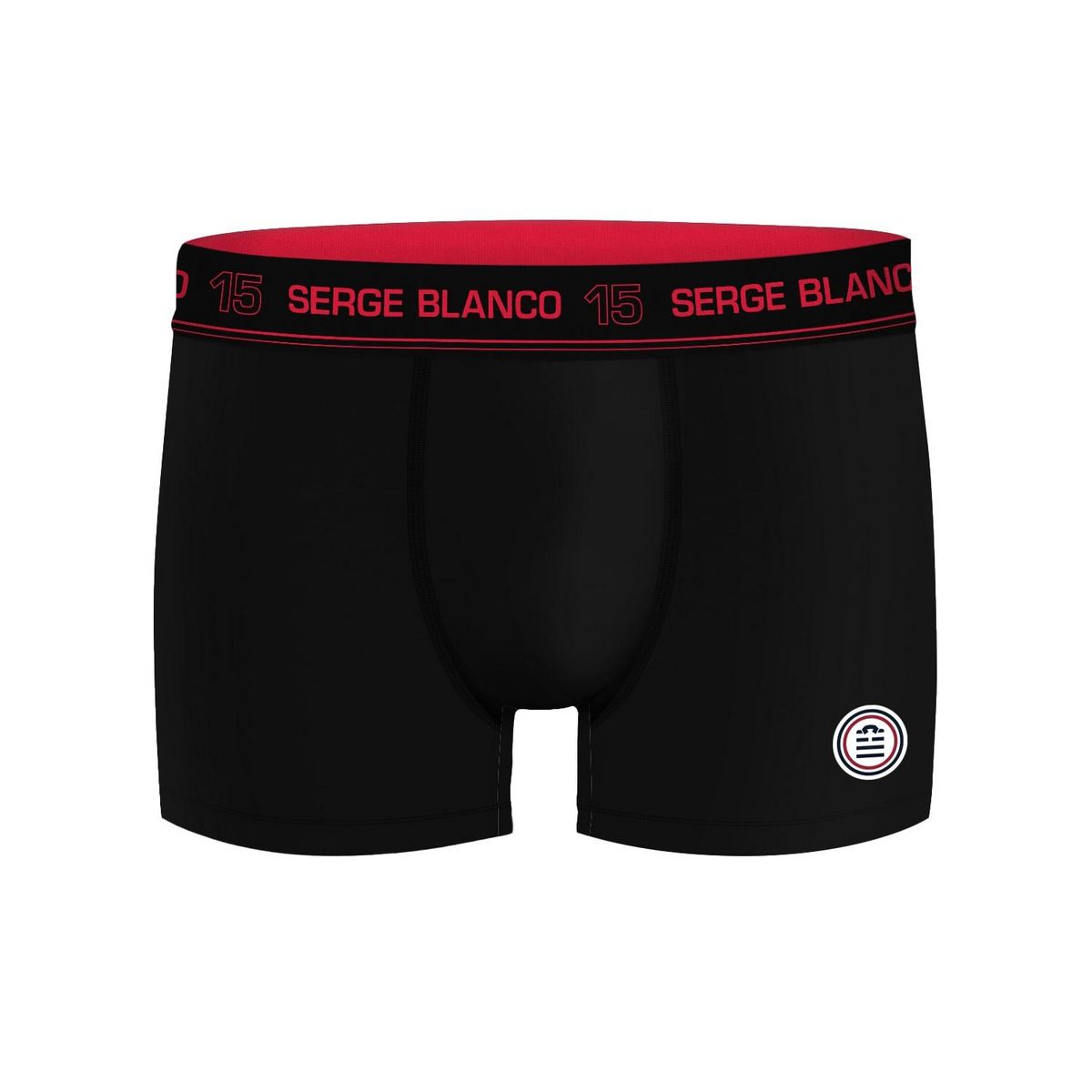 SERGE BLANCO Lot de 4 boxers homme en coton Class uni ceinture colorée