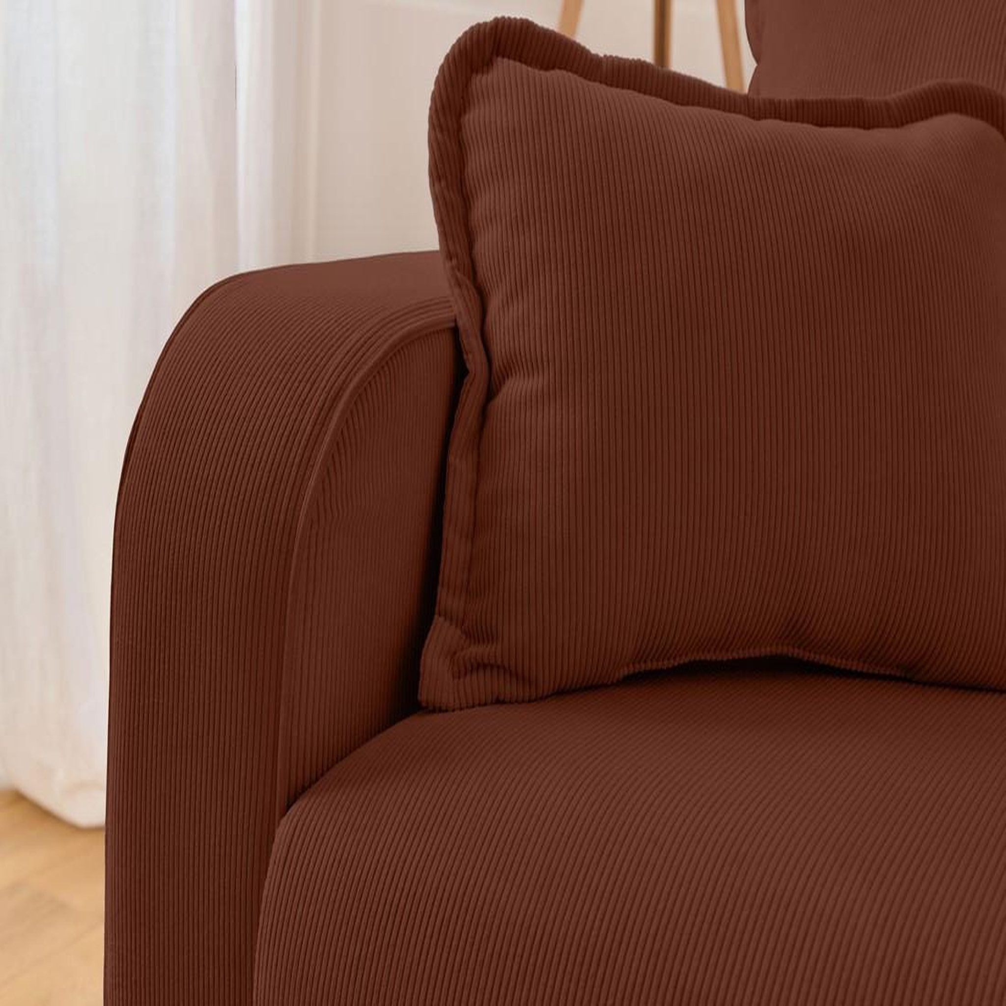 Voir la diapositive 2 : LISA DESIGN Albane - canapé d'angle droit - 4 places - en velours côtelé