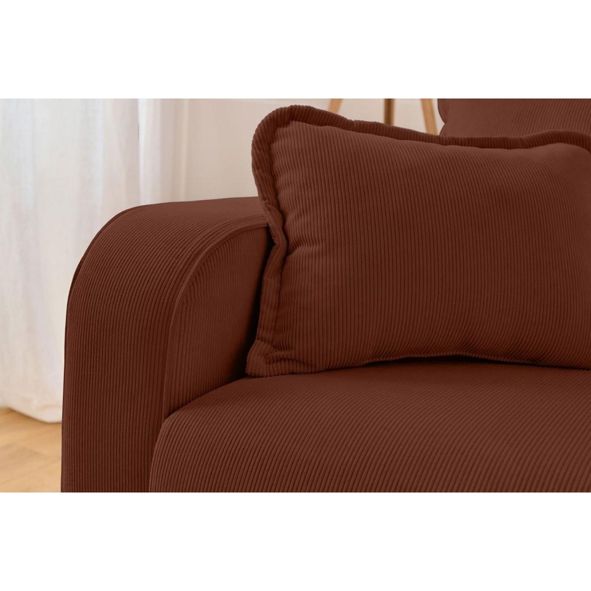 LISA DESIGN Albane - canapé d'angle droit - 4 places - en velours côtelé