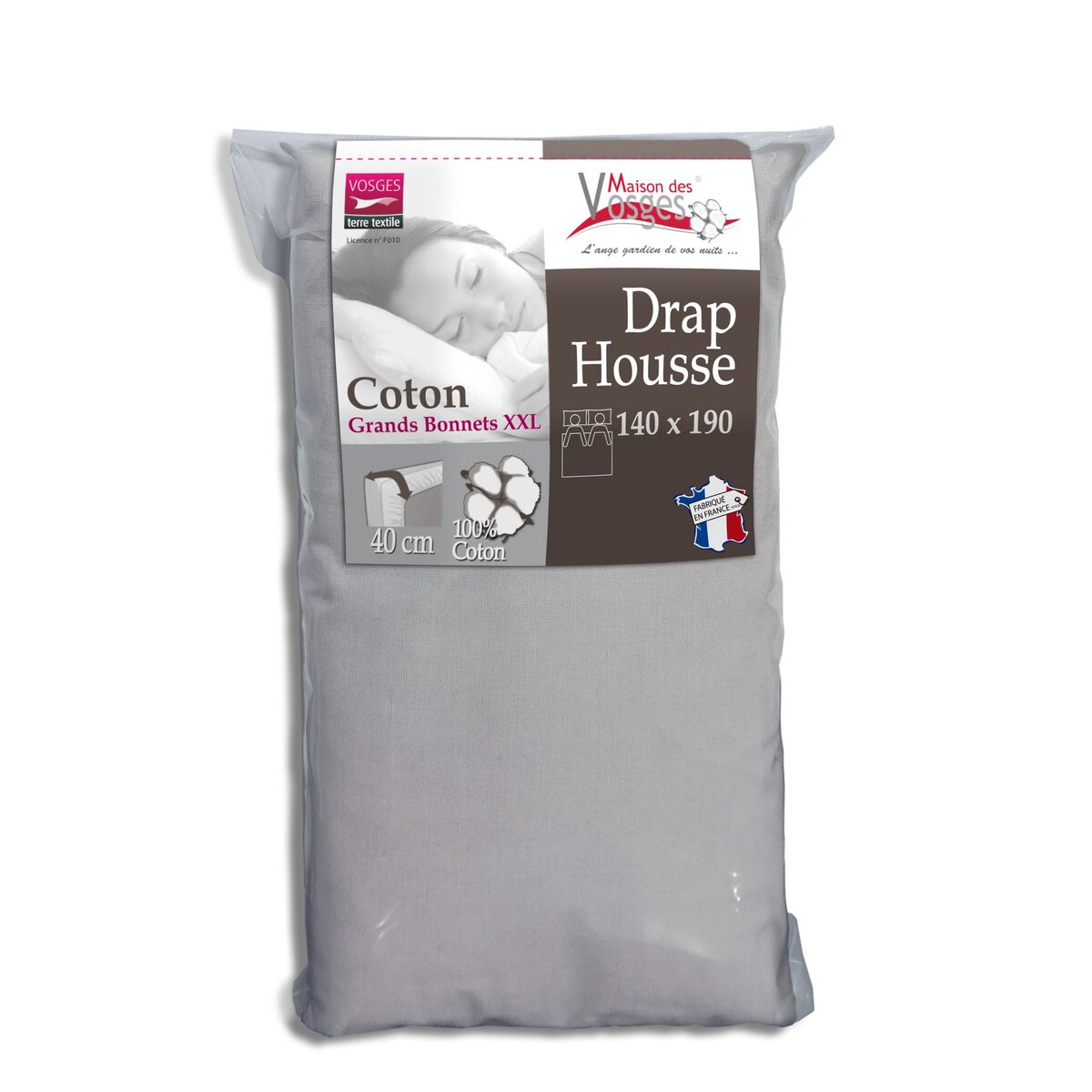 Drap housse en coton 57fils super grand bonnet 40cm spécial matelas très épais