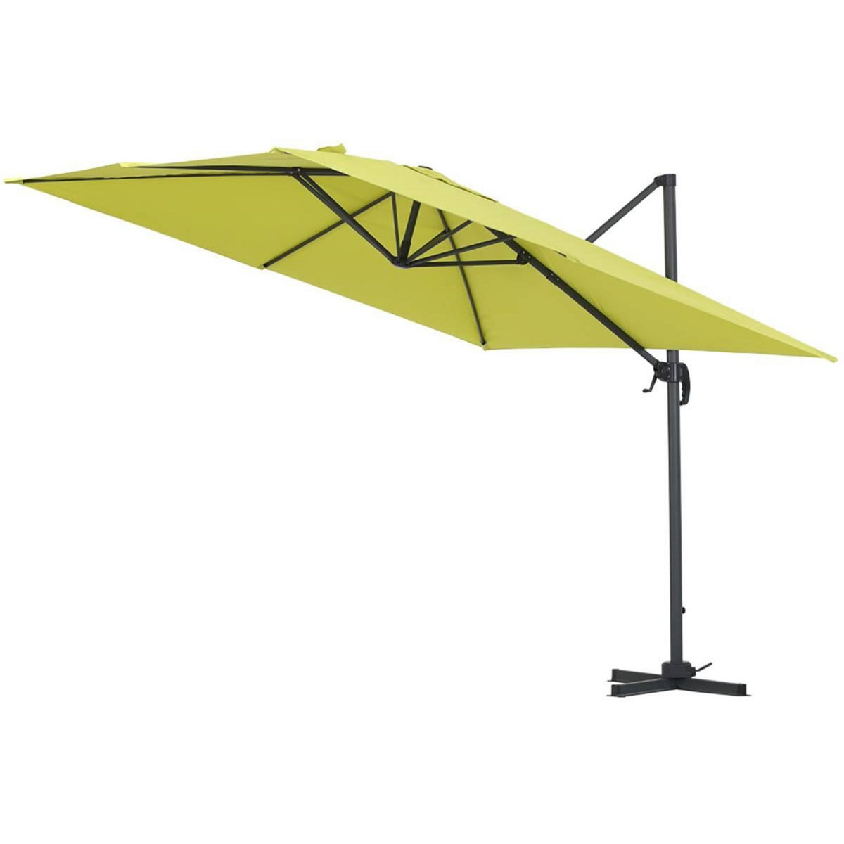 Habitat et Jardin Parasol jardin déporté Alu  Sun 3  - Carré - 3 x 3 m - Vert + housse de protection
