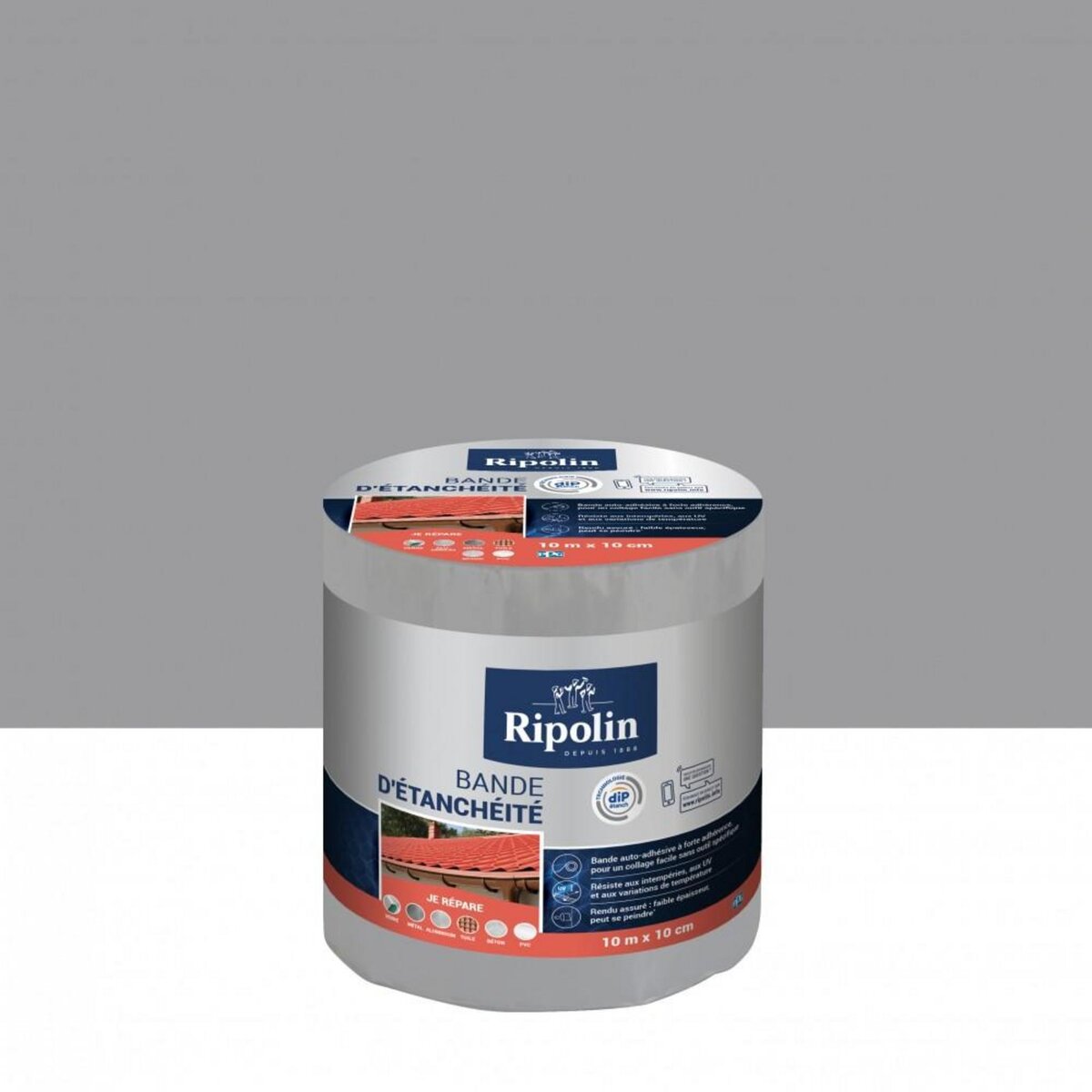 CENTRALE BRICO Bande d'étanchéité Adhésive ripolin, 10 m x 10 cm, gris