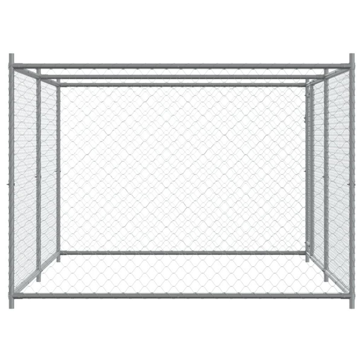 VIDAXL Cage pour chien avec porte gris 4x2x1,5 m acier galvanise