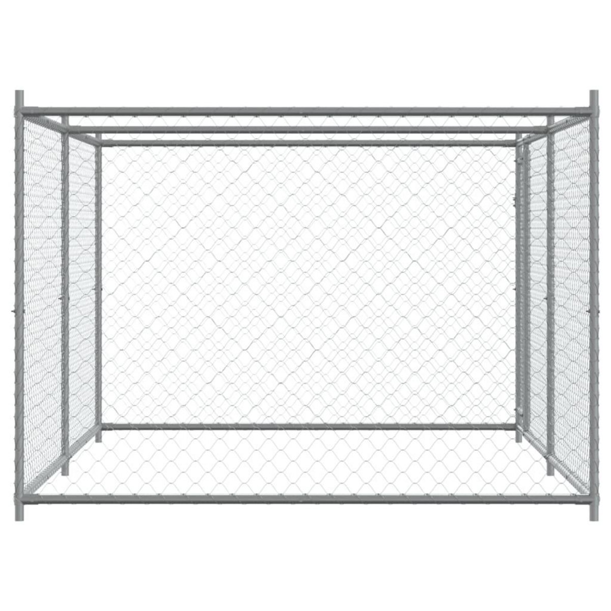 VIDAXL Cage pour chien avec porte gris 4x2x1,5 m acier galvanise