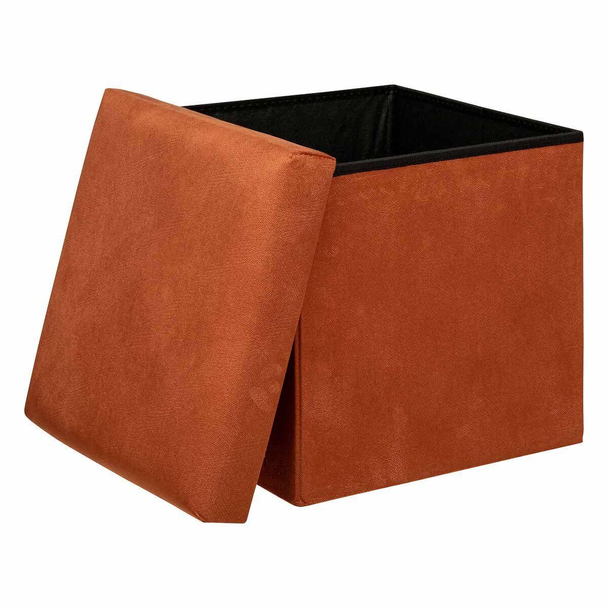 Voir la diapositive 2 : ATMOSPHERA Pouf coffre pliable en velours  lilou  38cm terracotta