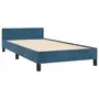 VIDAXL Cadre de lit avec tete de lit Bleu fonce 80x200 cm Velours