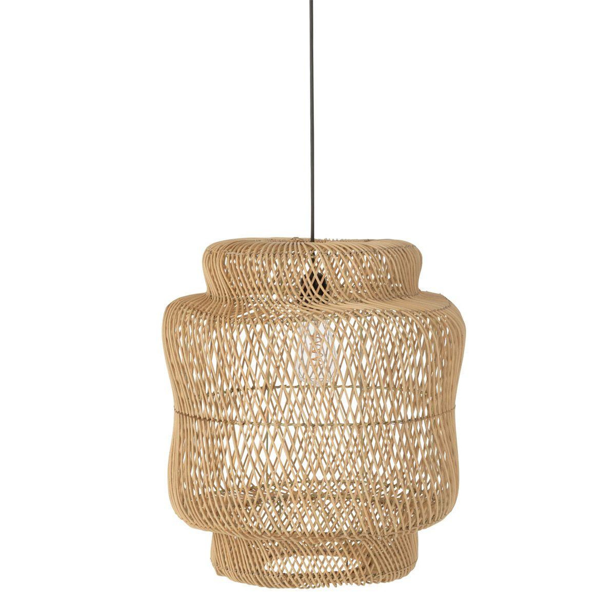 J-LINE Lampe Suspension en Rotin  Rosa  60cm Naturel