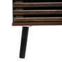 Voir la diapositive 4 : ATMOSPHERA Table de chevet design bois Asmar - L. 39 x H. 51 cm - Marron et noir