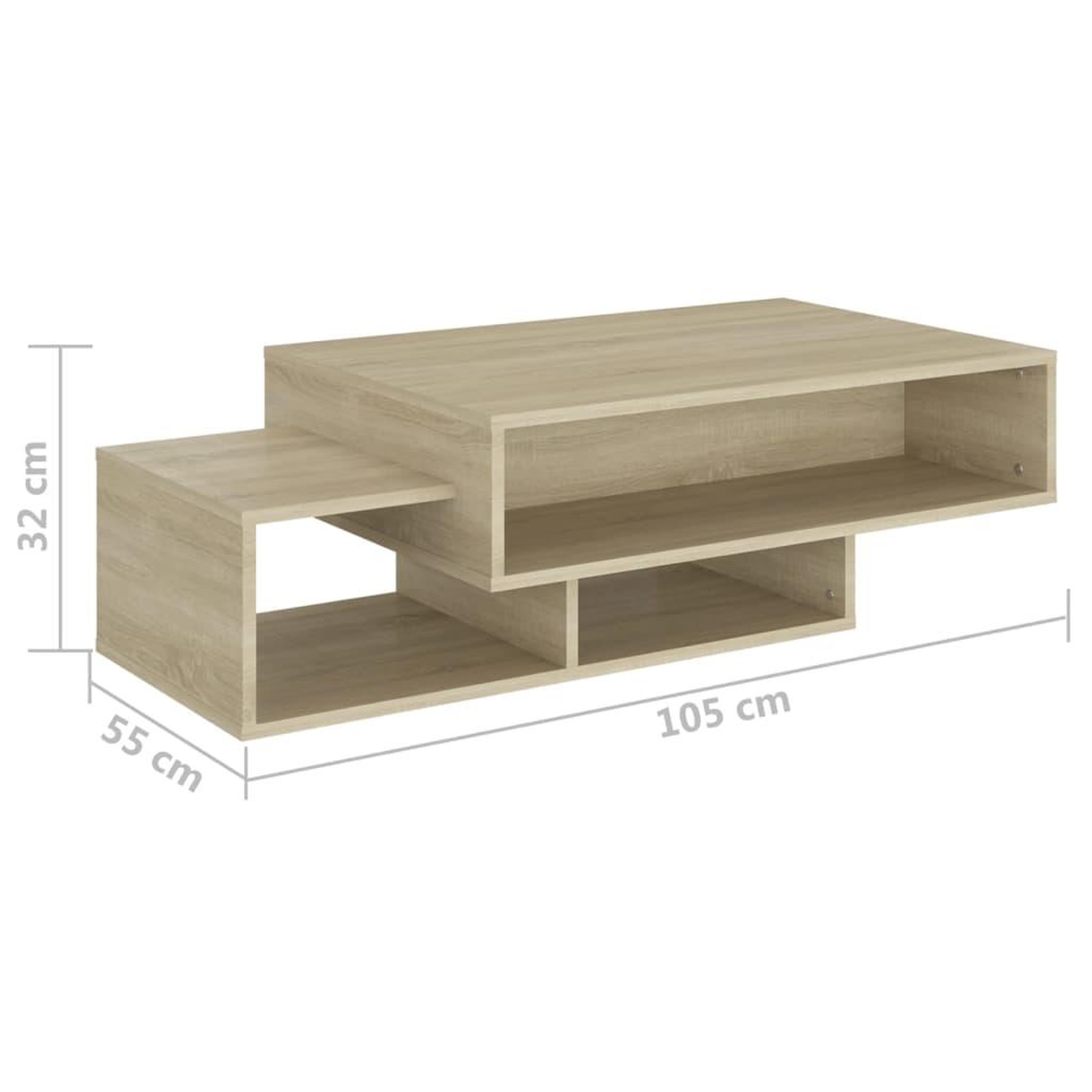 Voir la diapositive 6 : VIDAXL Table basse Chene sonoma 105x55x32 cm Bois d'ingenierie