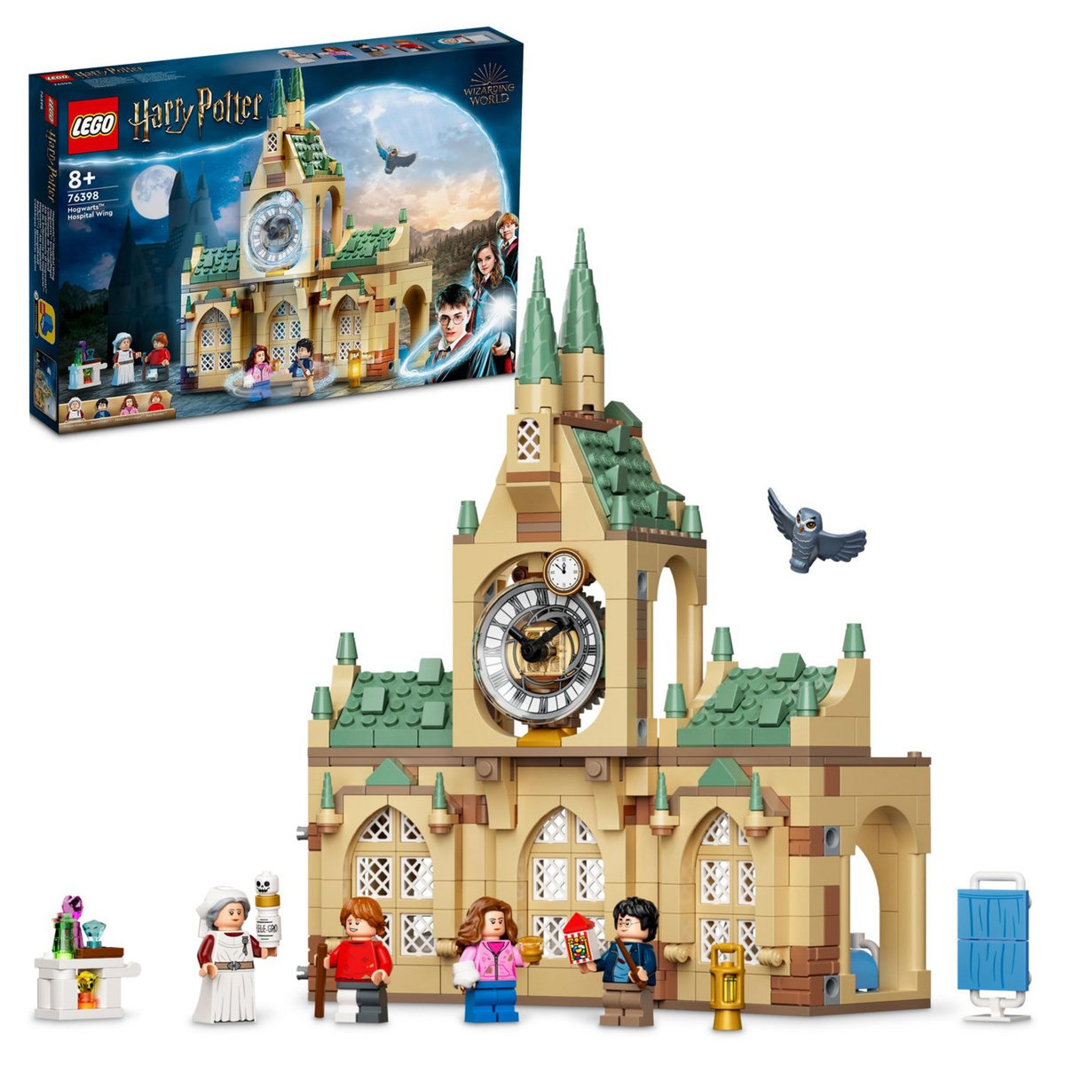 LEGO Harry Potter 76398 L&rsquo;Infirmerie de Poudlard, Château et Tour de l'Horloge, Jouet à Construire Prisonnier d'Azkaban, Avec Minifigure Ron Weasley