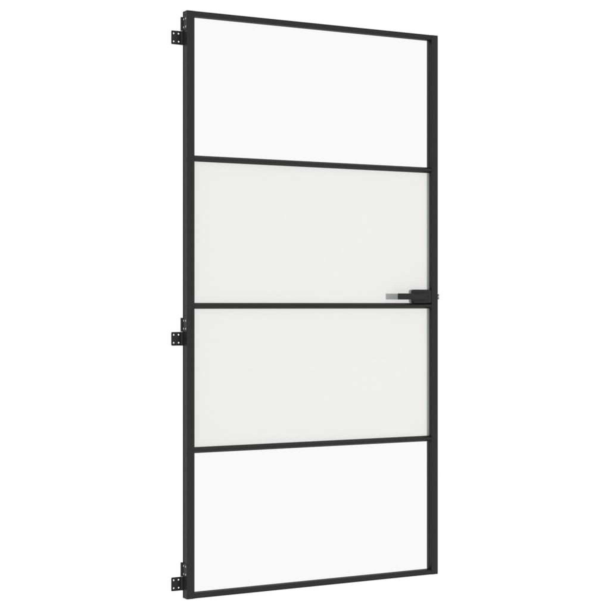Voir la diapositive 5 : VIDAXL Porte interieure mince noir verre trempe aluminium
