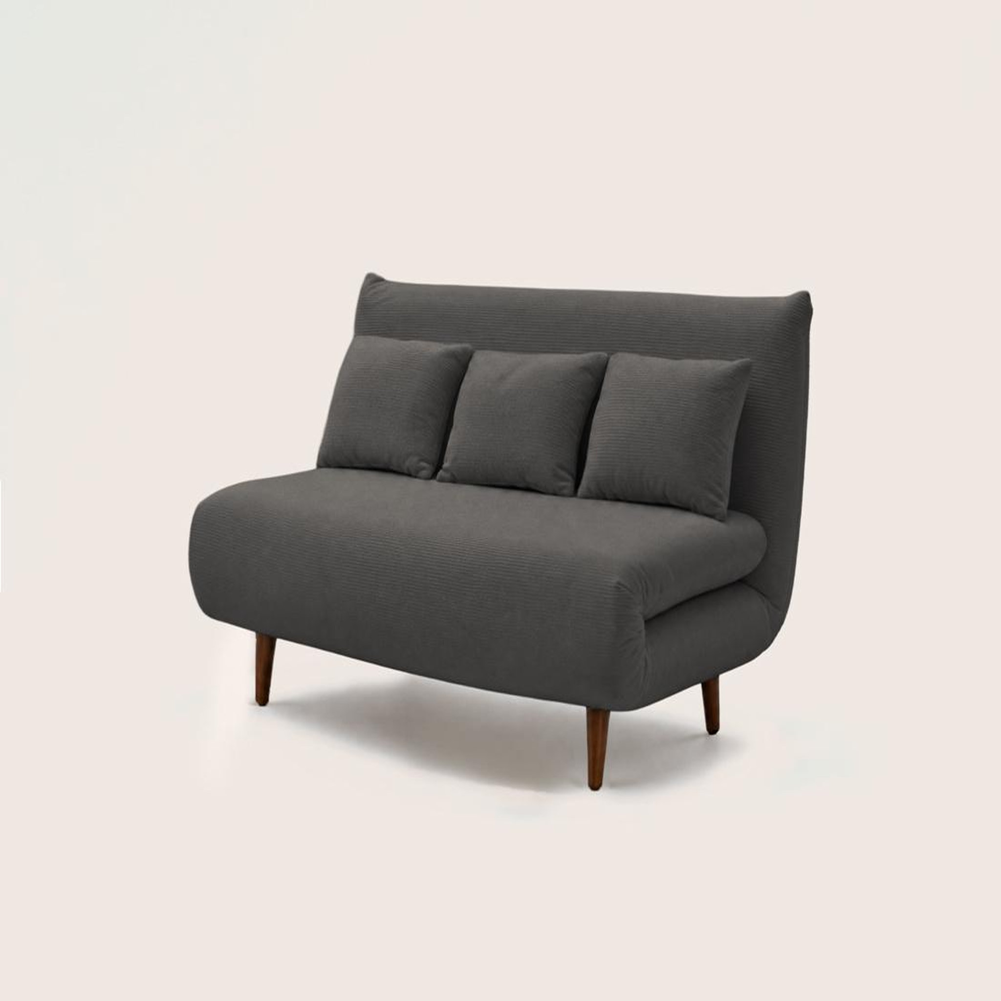 Voir la diapositive 3 : BEST MOBILIER Lumi - banquette convertible clic-clac 2 places en velours côtelé