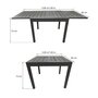 TOILINUX Table de jardin extensible en aluminium avec plateau composite Byron de 4 à 8 personnes - Gris Anthracite