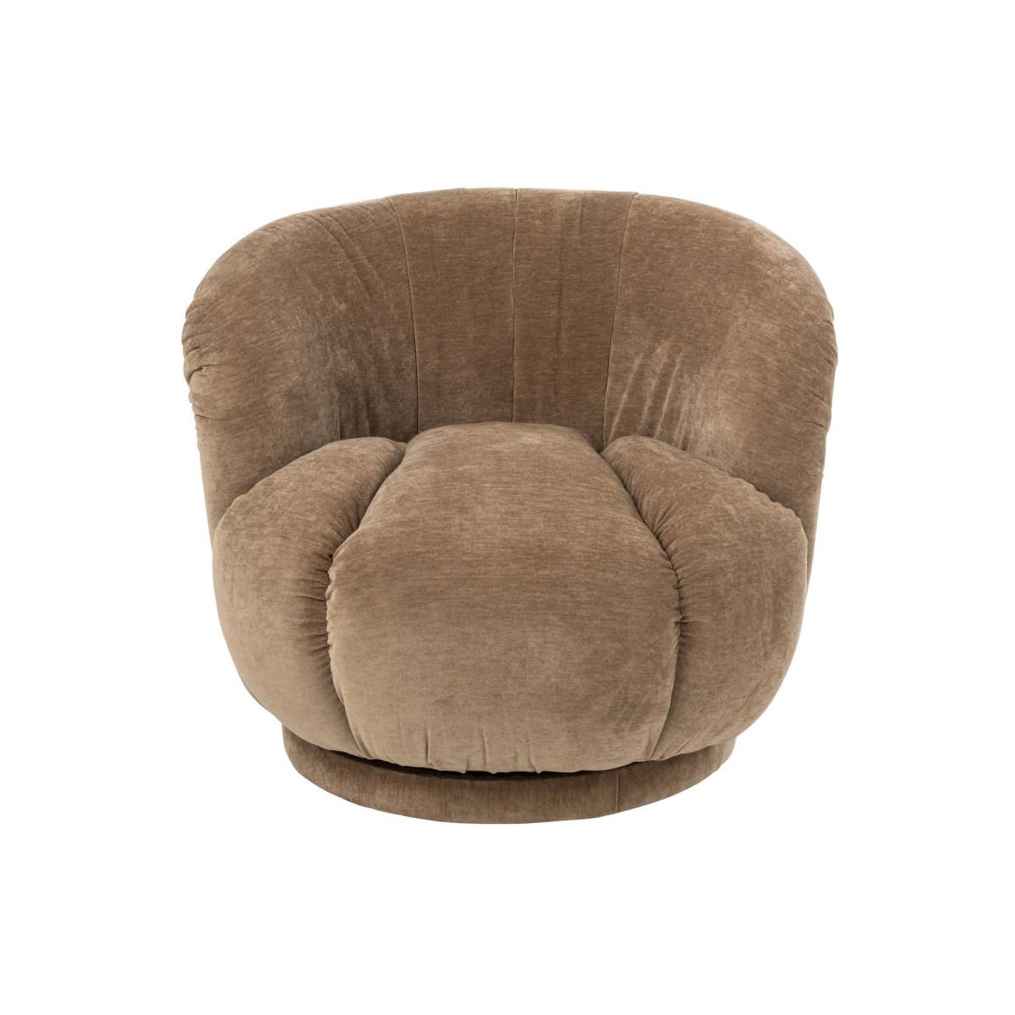Voir la diapositive 2 : J-LINE Fauteuil pivotant en tissu  macaron  87cm taupe