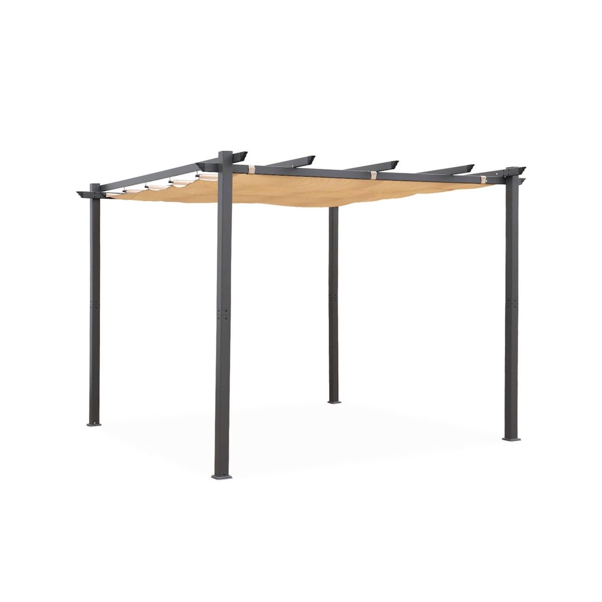 SWEEEK Pergola, aluminium, 3x3m, toile coulissante