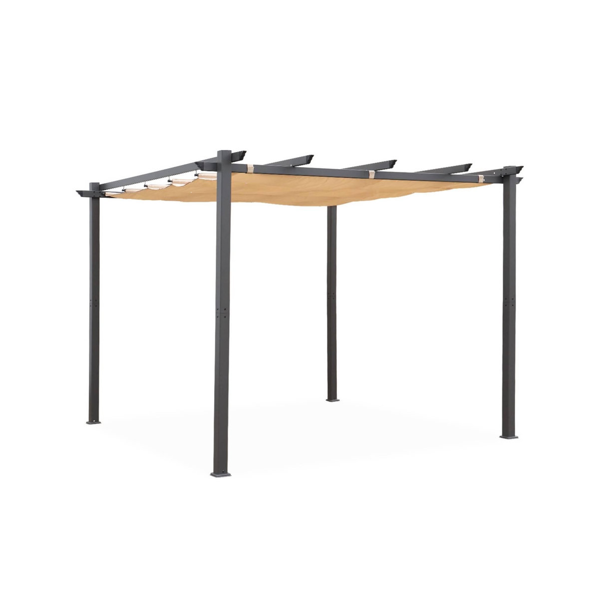 SWEEEK Pergola, aluminium, 3x3m, toile coulissante