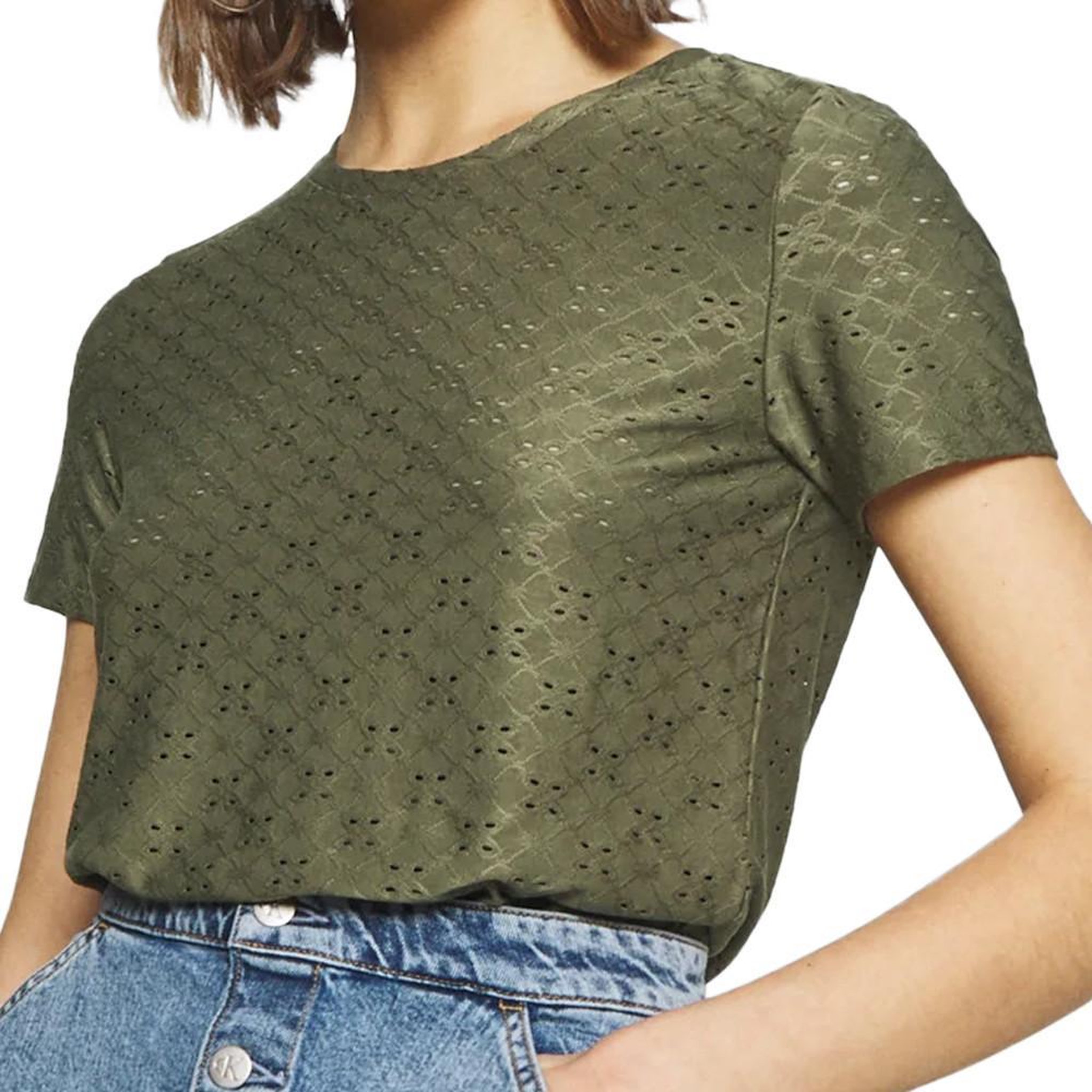 JACQUELINE DE YONG T-shirt Kaki Femme JDY Cathinka. Coloris disponibles : Vert