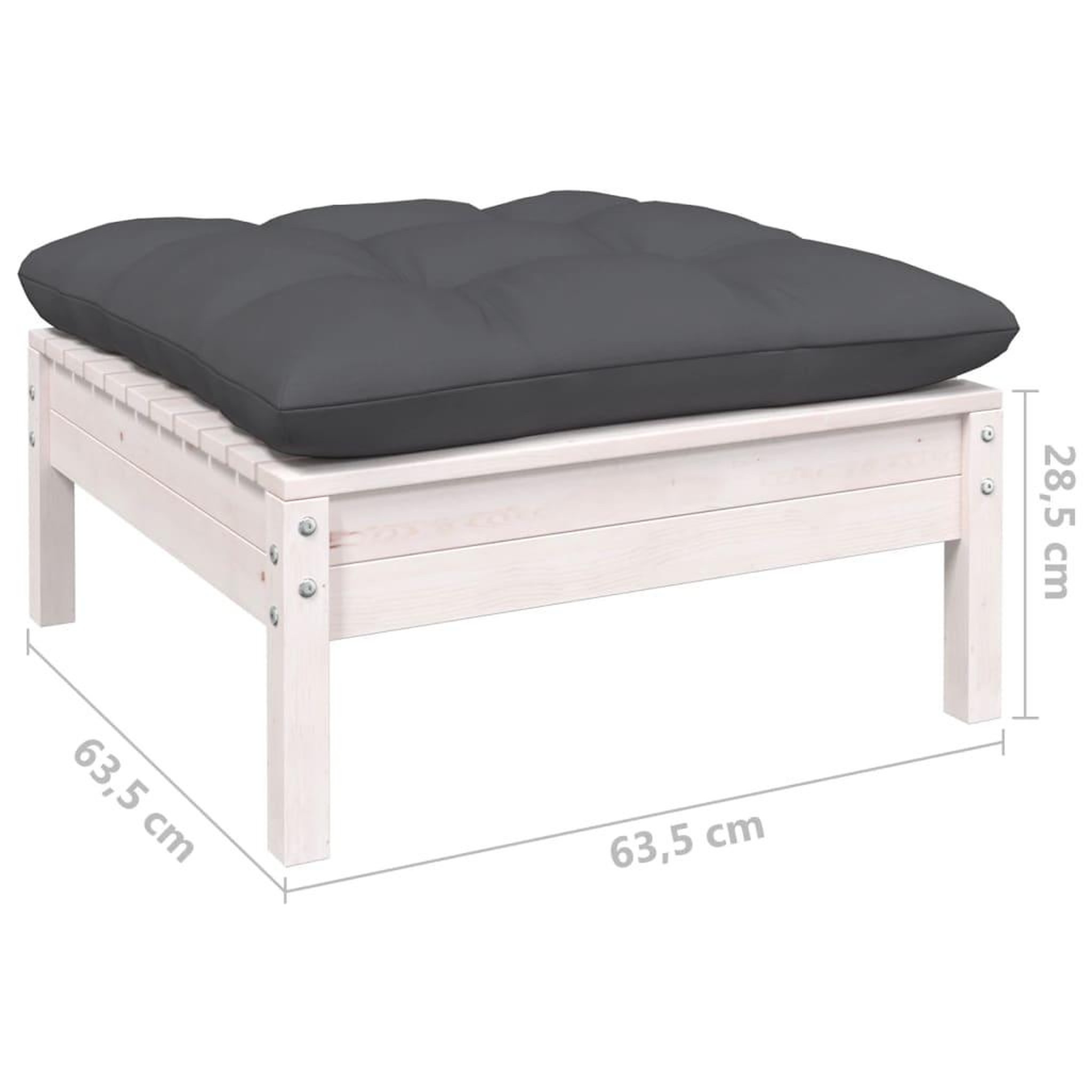 Voir la diapositive 6 : VIDAXL Salon de jardin 12 pcs avec coussins blanc bois de pin solide