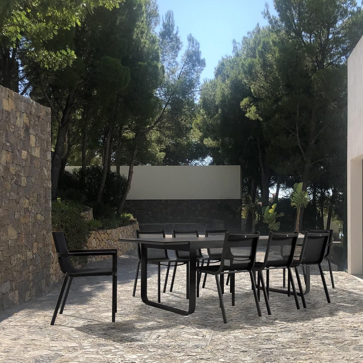 Arcane Salon repas de jardin extensible 8 personnes 