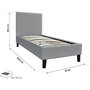 Voir la diapositive 3 : Habitat et Jardin Lit  Lina  - 90 x 190 cm - Gris clair