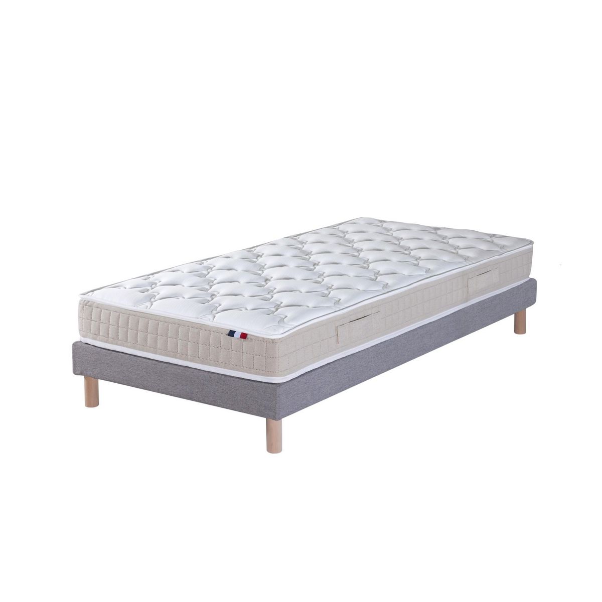 IDLITERIE Ensemble matelas 100% latex 3 zones PURE avec sommier - confort français