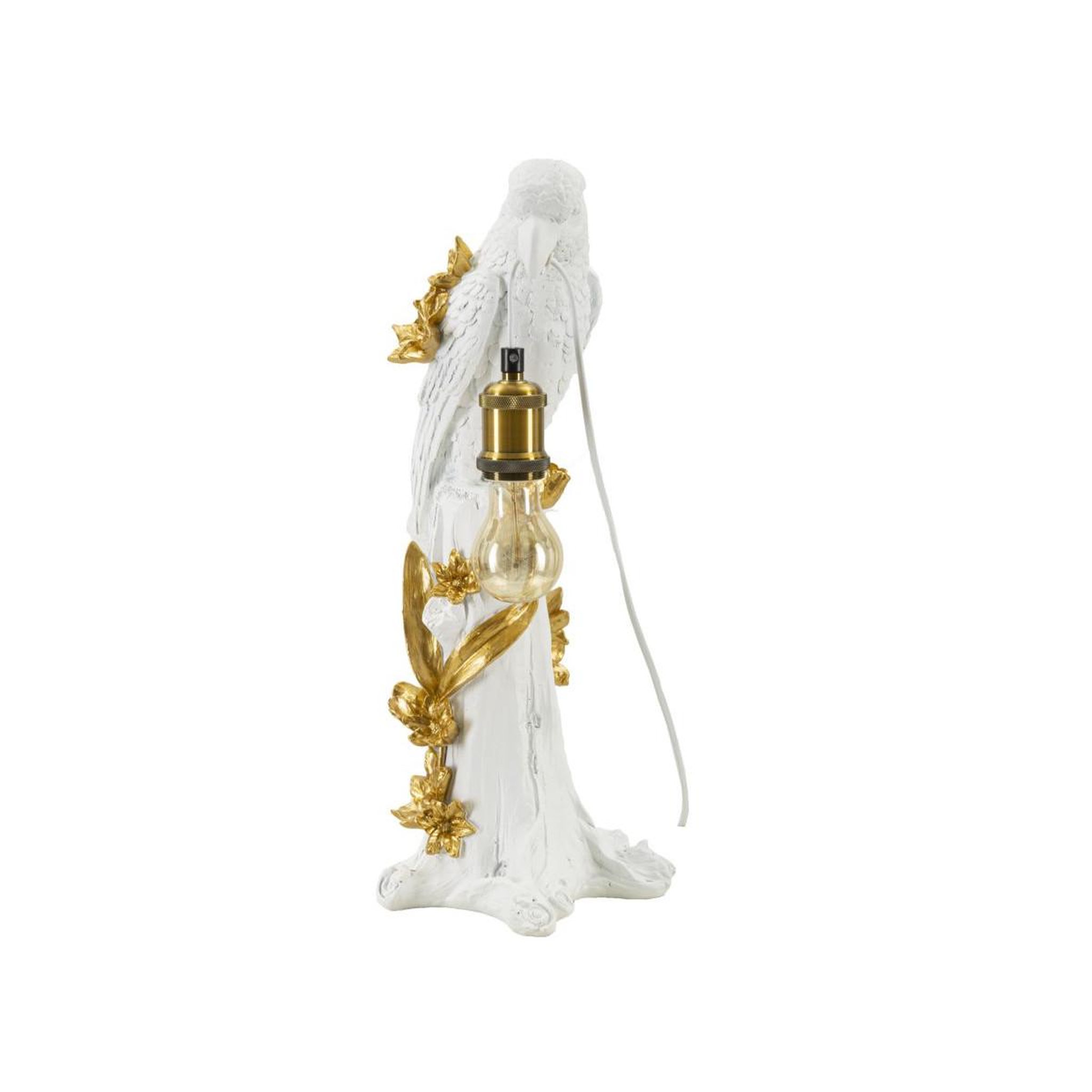 Voir la diapositive 2 : Paris Prix Lampe à poser en résine  perroquet  50cm blanc
