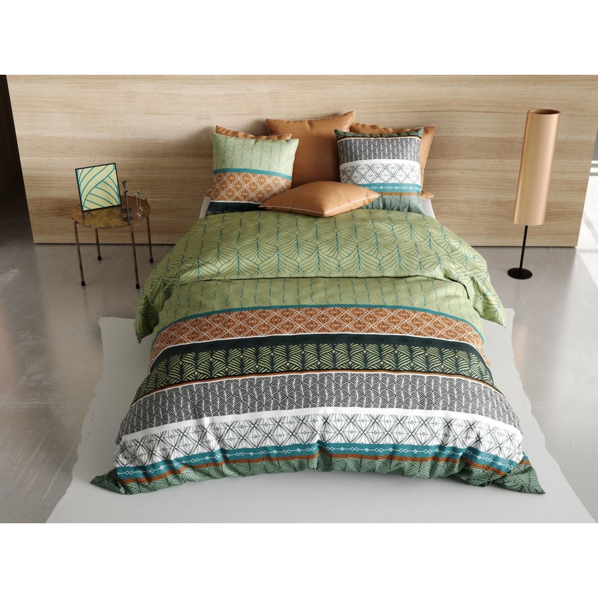 ATELIER DU COTON Parure housse de couette 100% coton 57fils -echo