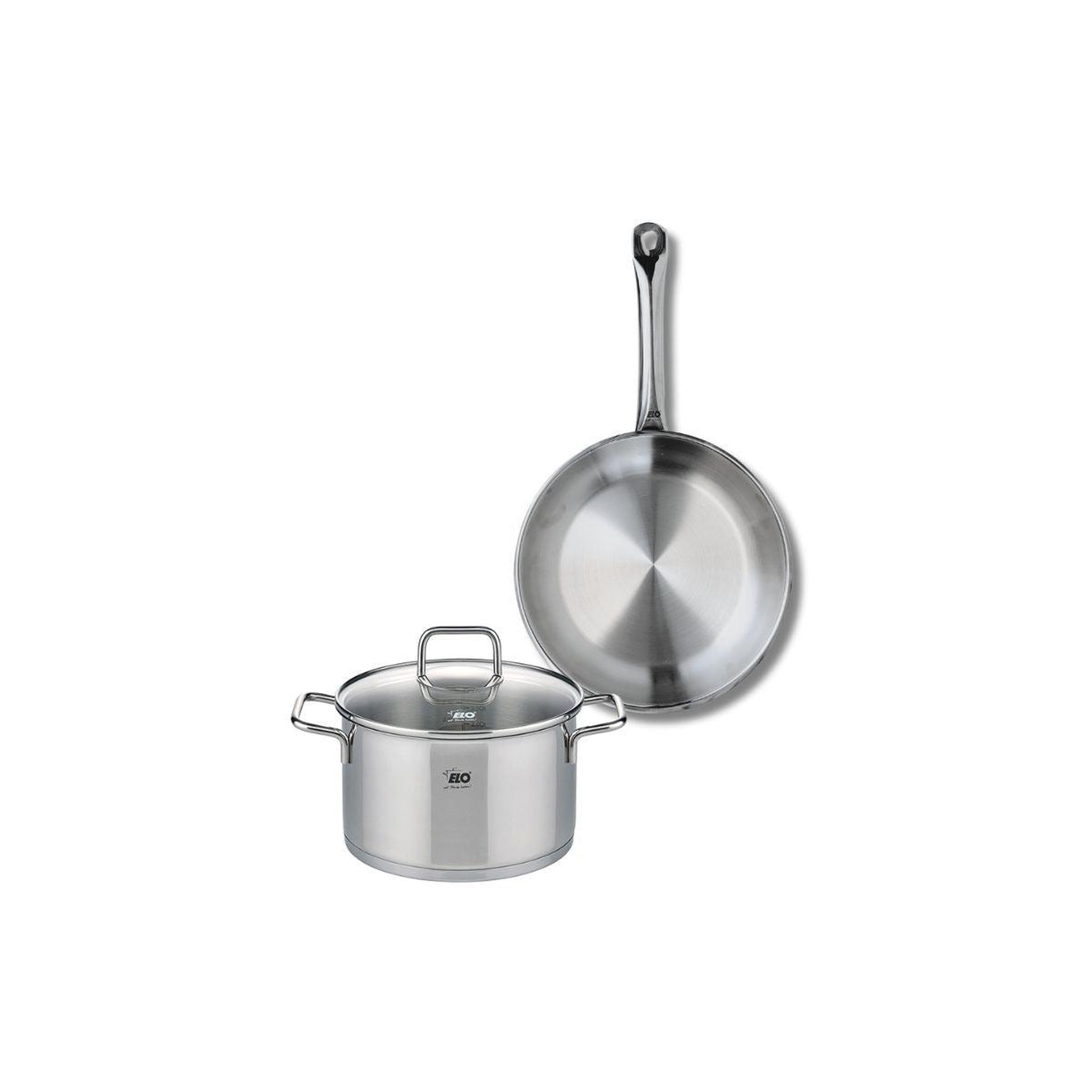 ELO Ensemble de 1 poêle de cuisson 24 cm et 1 faitout 20 cm elo profi citrin