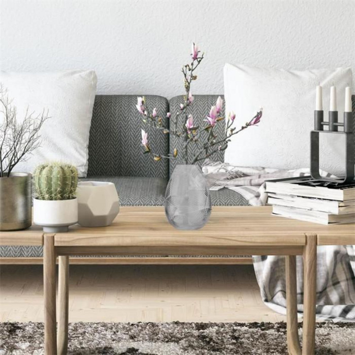 Paris Prix Vase Déco en Verre  Ajja  21cm Gris