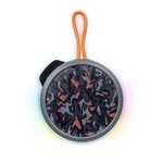 BIGBEN PARTY BIGBEN Party - Enceinte Bluetooth ronde avec dragonne et effets lumineux - 15W - Gris et orange camouflage