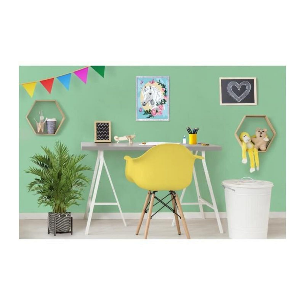 RAVENSBURGER CreArt Kids 18x24cm Licorne fleurie, des 9 ans, Kit de peinture par numéros Numéro d'Art, 25834, Ravensburger