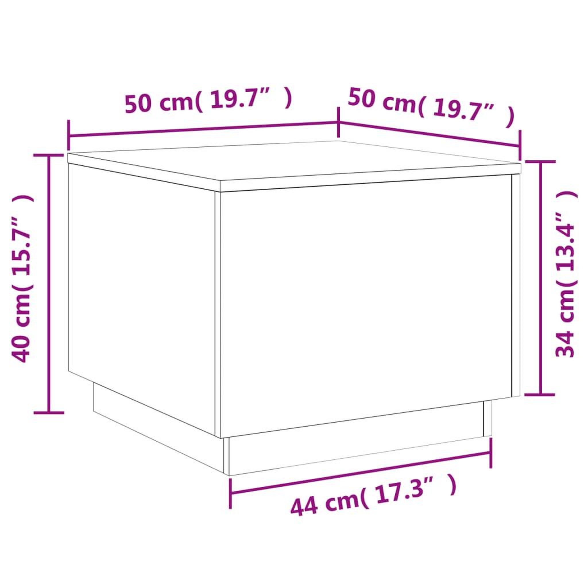 Voir la diapositive 6 : VIDAXL Table basse avec lumieres LED chene sonoma 50x50x40 cm