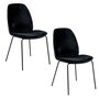 Voir la diapositive 1 : TOILINUX Lot de 2 chaises Billie en velours et métal - Noir