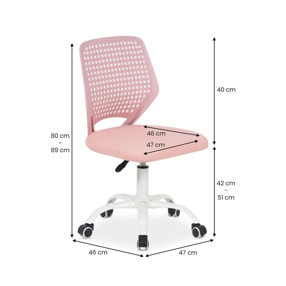 IDIMEX Chaise de bureau pour enfant JADE pivotante