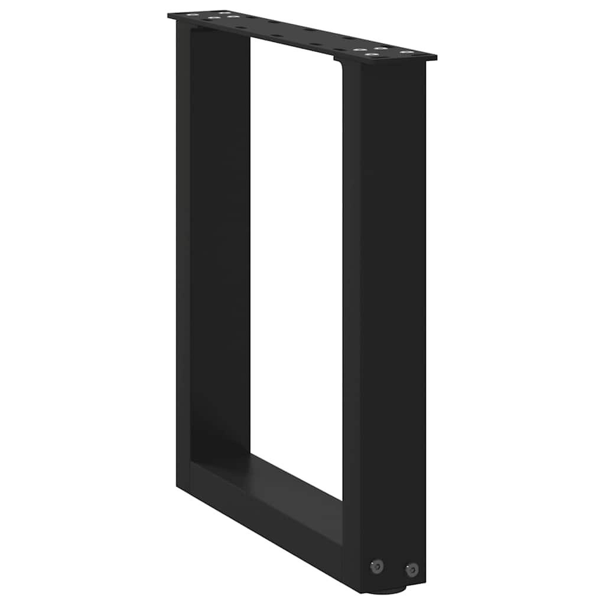 Voir la diapositive 4 : VIDAXL Pieds de table basse forme de U 2 pcs noir 28x(42-43) cm acier